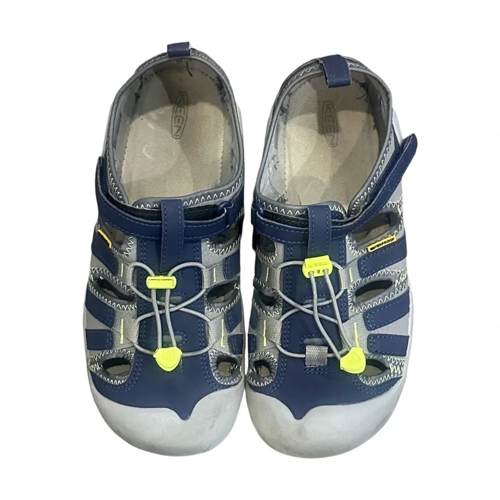 Keen Knotch Creek Closed-Toe Sandal Water Shoes Steel Grey/Blue Youth 6 1026153